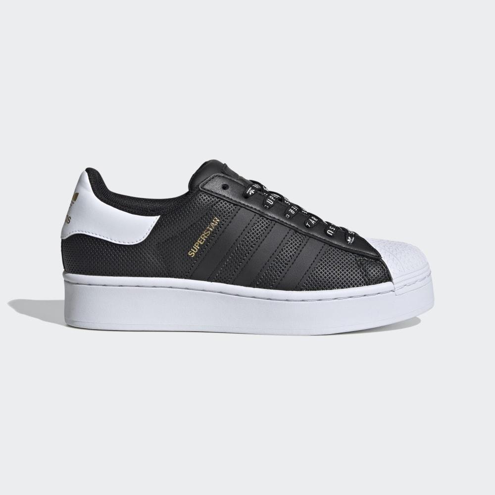 Adidas Women's Superstar Bold Originals Shoes Black/White/Gold Metal Ireland FV3442